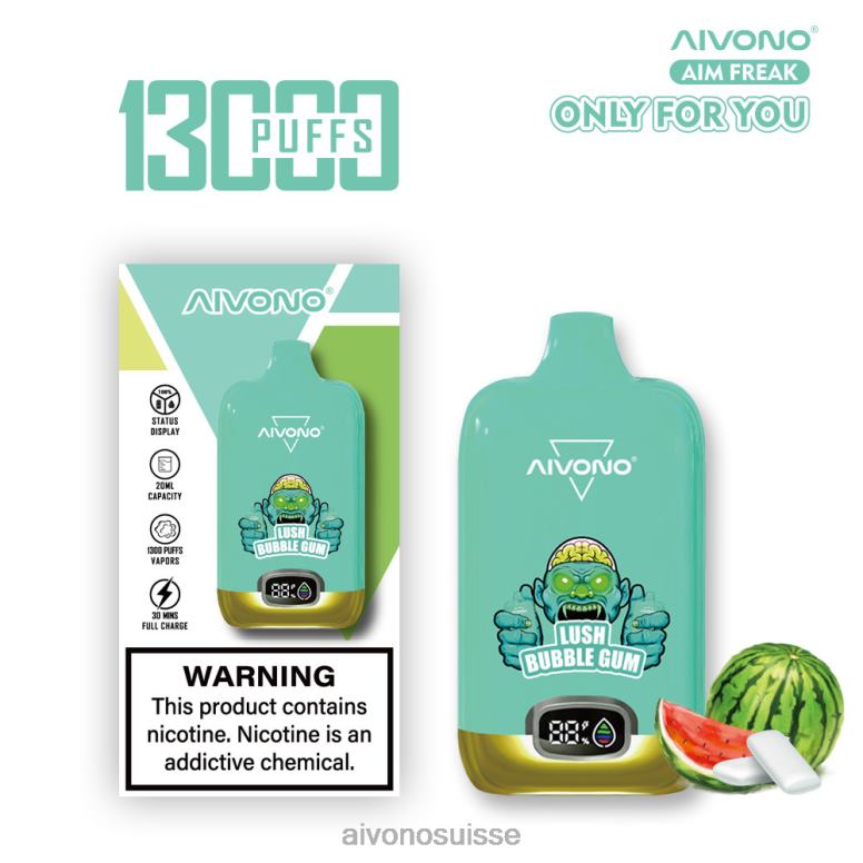 Aivono Vape Review - Aivono AIM FREAK 13000 bubble-gum luxuriant L4RV0247