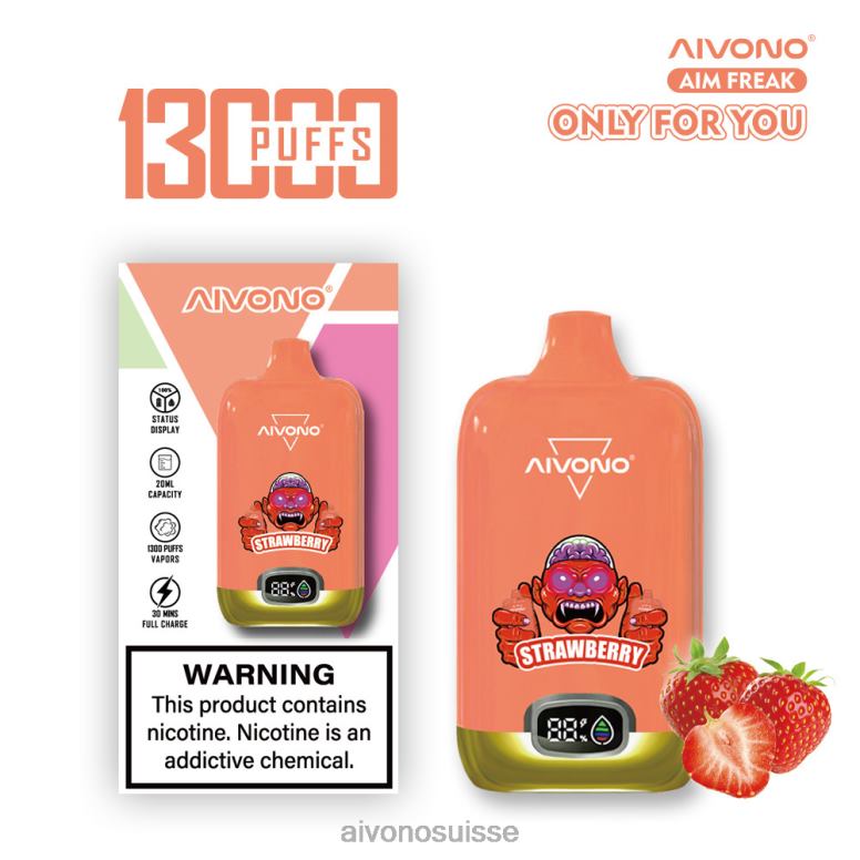 Aivono Vape Review - Aivono AIM FREAK 13000 fraise L4RV0243