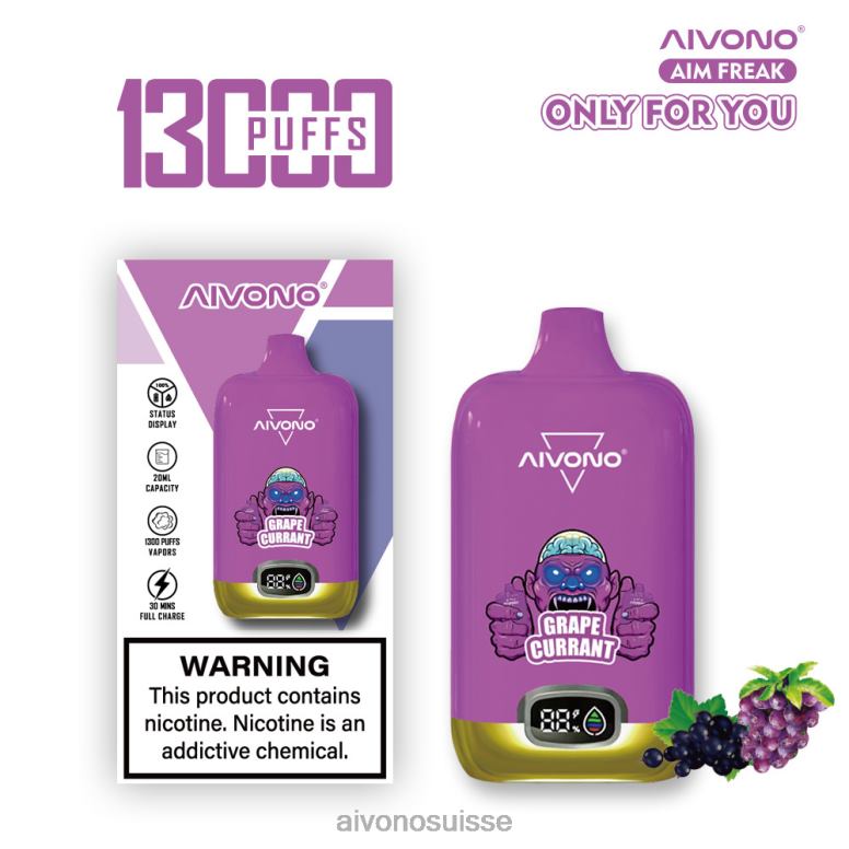 Aivono Vape Review - Aivono AIM FREAK 13000 raisin de Corinthe L4RV0251