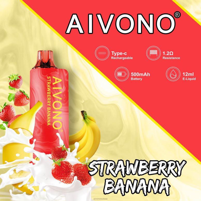 Aivono Vape Review - Aivono AIM GUN 7000 fraise banane L4RV0107