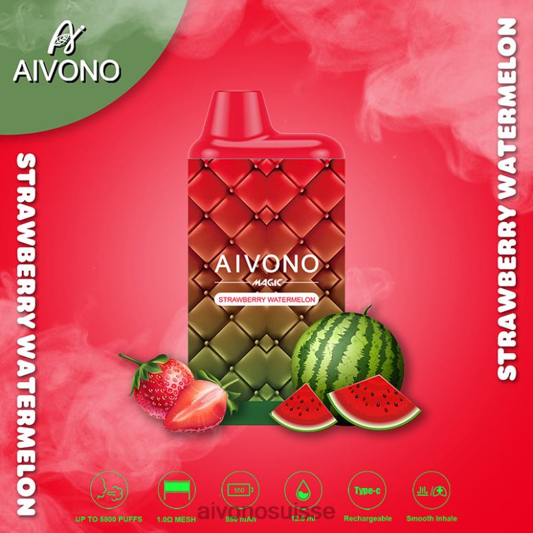 Aivono Vape Review - Aivono AIM MAGIC cigarette de boîte de 5800 bouches pastèque fraise L4RV099