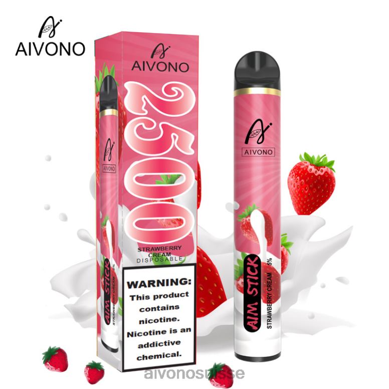 Aivono Vape Review - Aivono AIM STICK 2500 crème de fraise L4RV0155