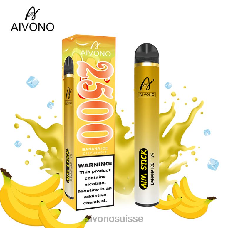 Aivono Vape Review - Aivono AIM STICK 2500 glace à la banane L4RV0151