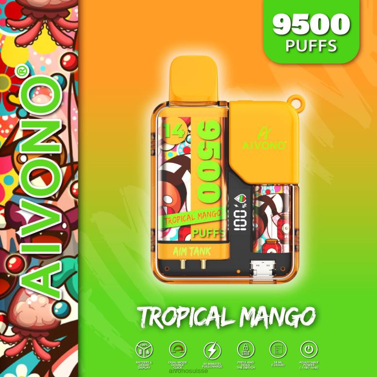 Aivono Vape Review - Aivono AIM TANK 9500 mangue tropicale L4RV039