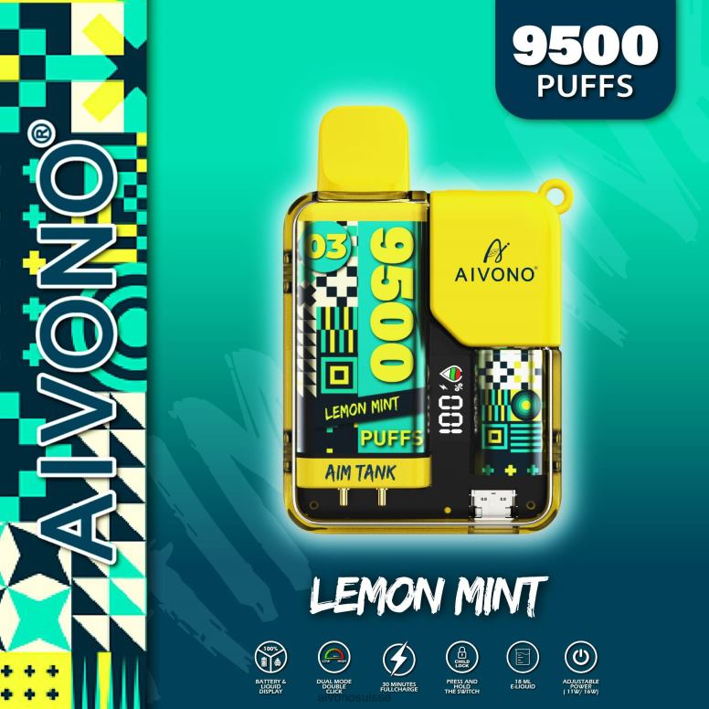 Aivono Vape Review - Aivono AIM TANK 9500 menthe citronnée L4RV035