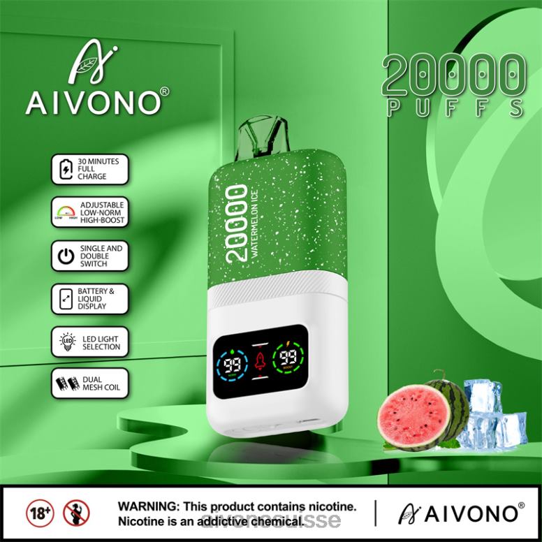 Aivono Vape Review - Aivono AIM magic 20000 glace à la pastèque L4RV075