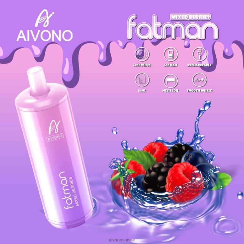 Aivono Vape Review - Aivono FATMAN 6800 baies mélangées L4RV027