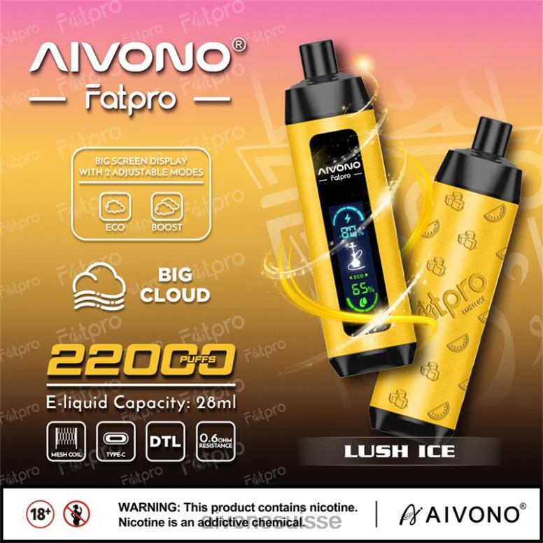 Aivono Vape Review - Aivono Fatpro 22000 glace luxuriante L4RV03