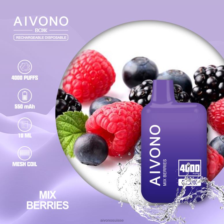 Aivono Vape Review - Aivono AIM BOXX 4000 mélanger les baies L4RV0215