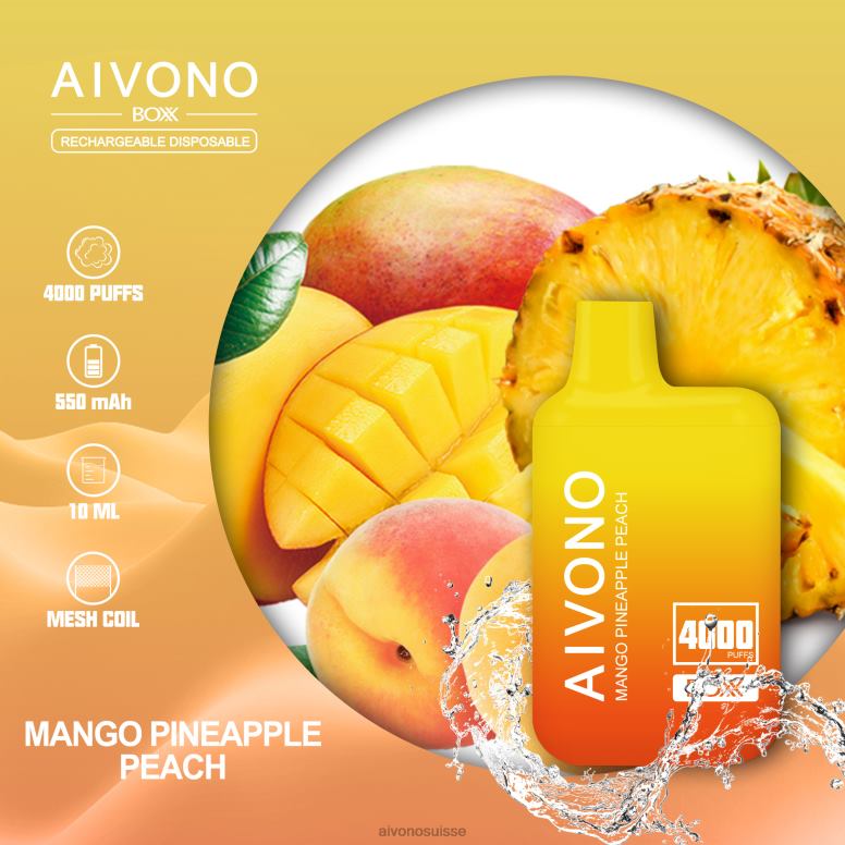 Aivono Vape Review - Aivono AIM BOXX 4000 mangue ananas pêche L4RV0219