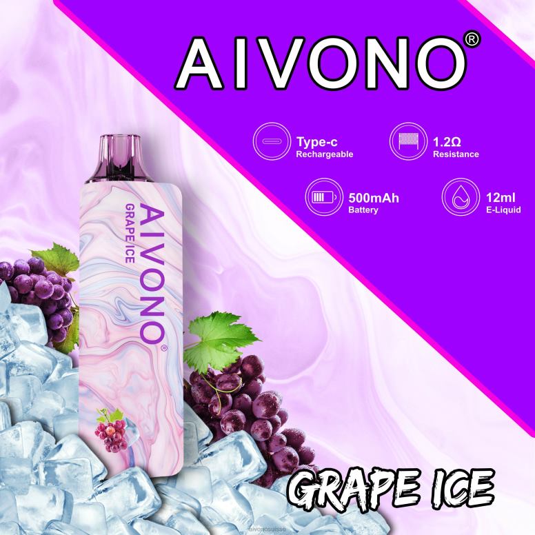 Aivono Vape - Aivono AIM GUN 7000 glace aux raisins L4RV0102